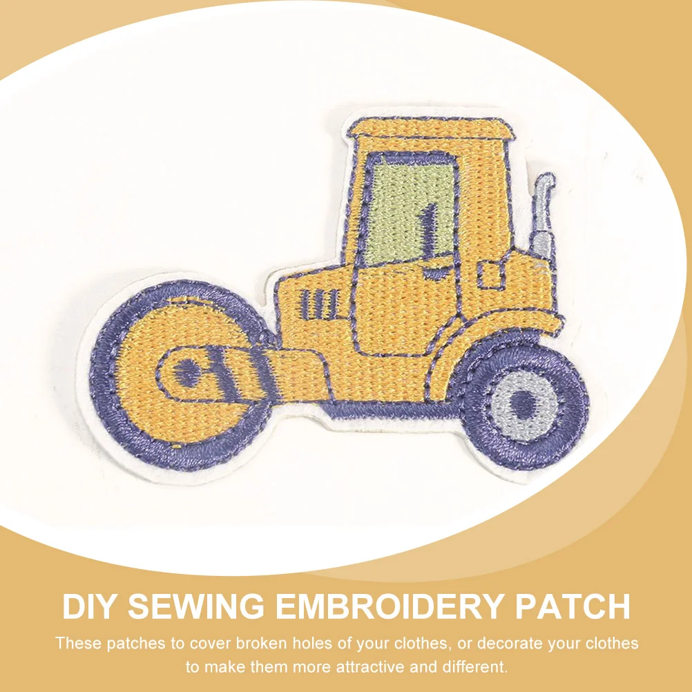 Patch Patches Applique Car Clothing Sewing Jeans Truck Clothes Engineering Vehicle Repair Embroidered Kids Embroidery Iron Sew