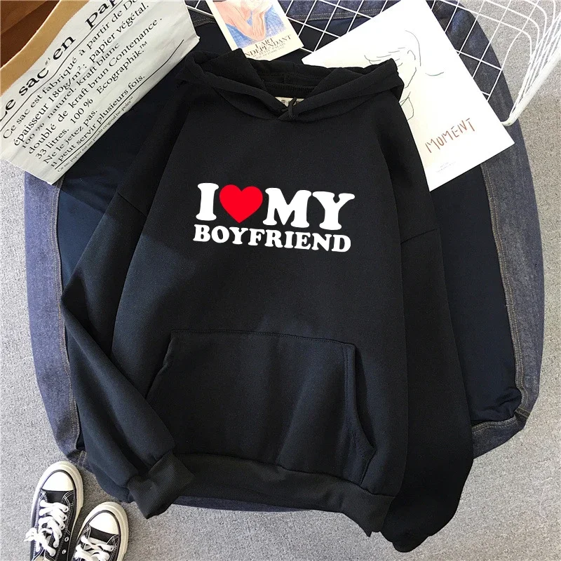 Herbst Winter Herren Damen Freizeit Sport Lockerer Pullover 2025 Bestseller Paar-Hoodie Klassischer Love BF GF Bedruckter Sweatshirt – Detail 14