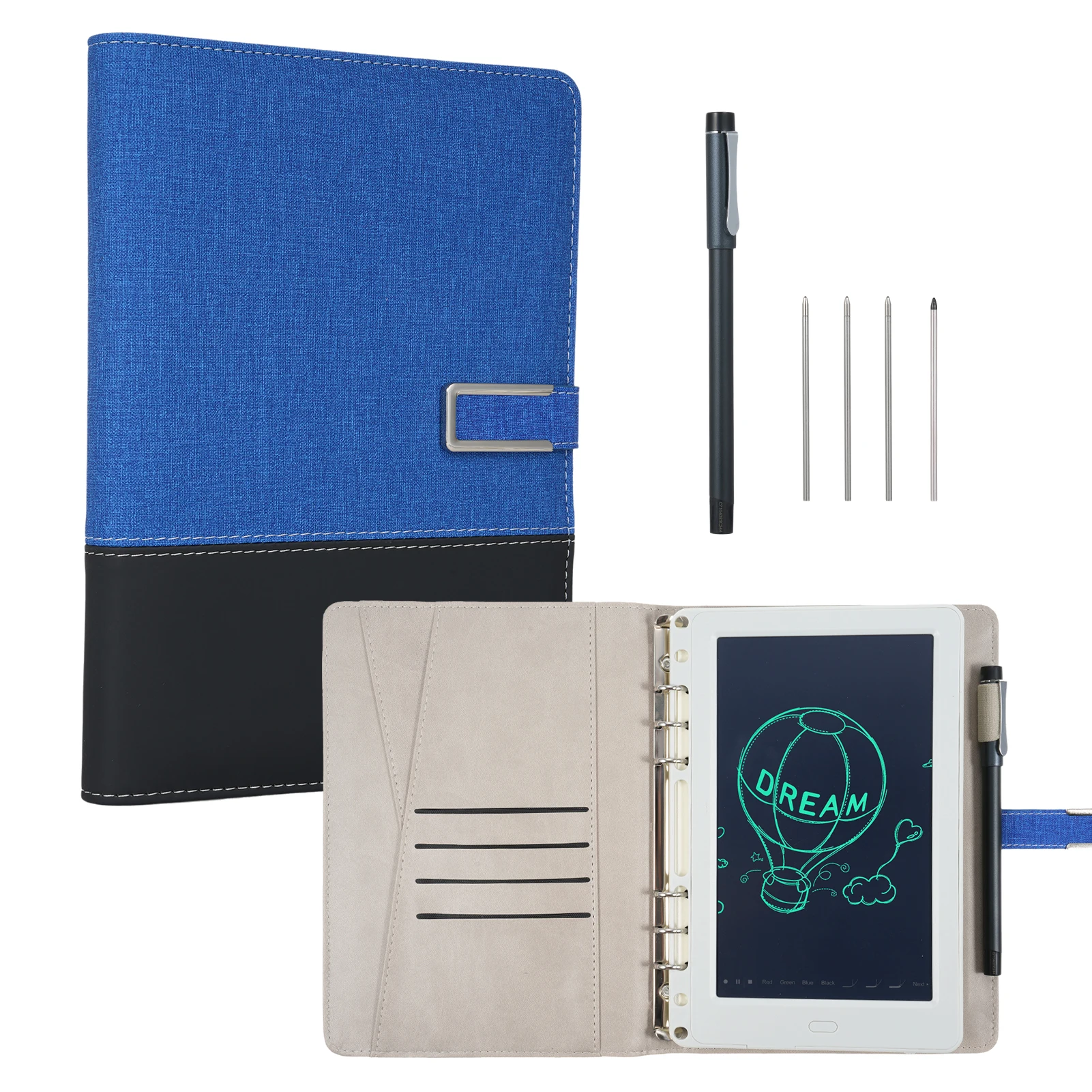 A5 Smart Pen Leather Notebook Lined Journal Planner+Writing Board Real-time Sync for Digitizing APP Voice-to-Text/ AI Function