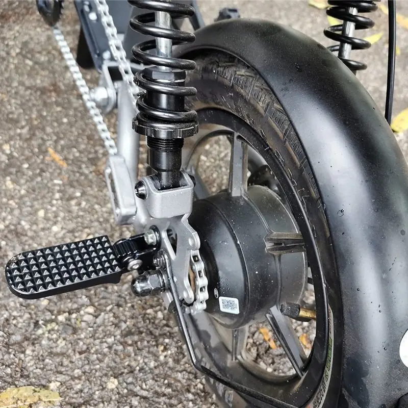 1Pair Folding Electric Bike Pedals Aluminum Alloy Multi Purpose Rear Foot Supports Lightweight Durable Pressure Resistant