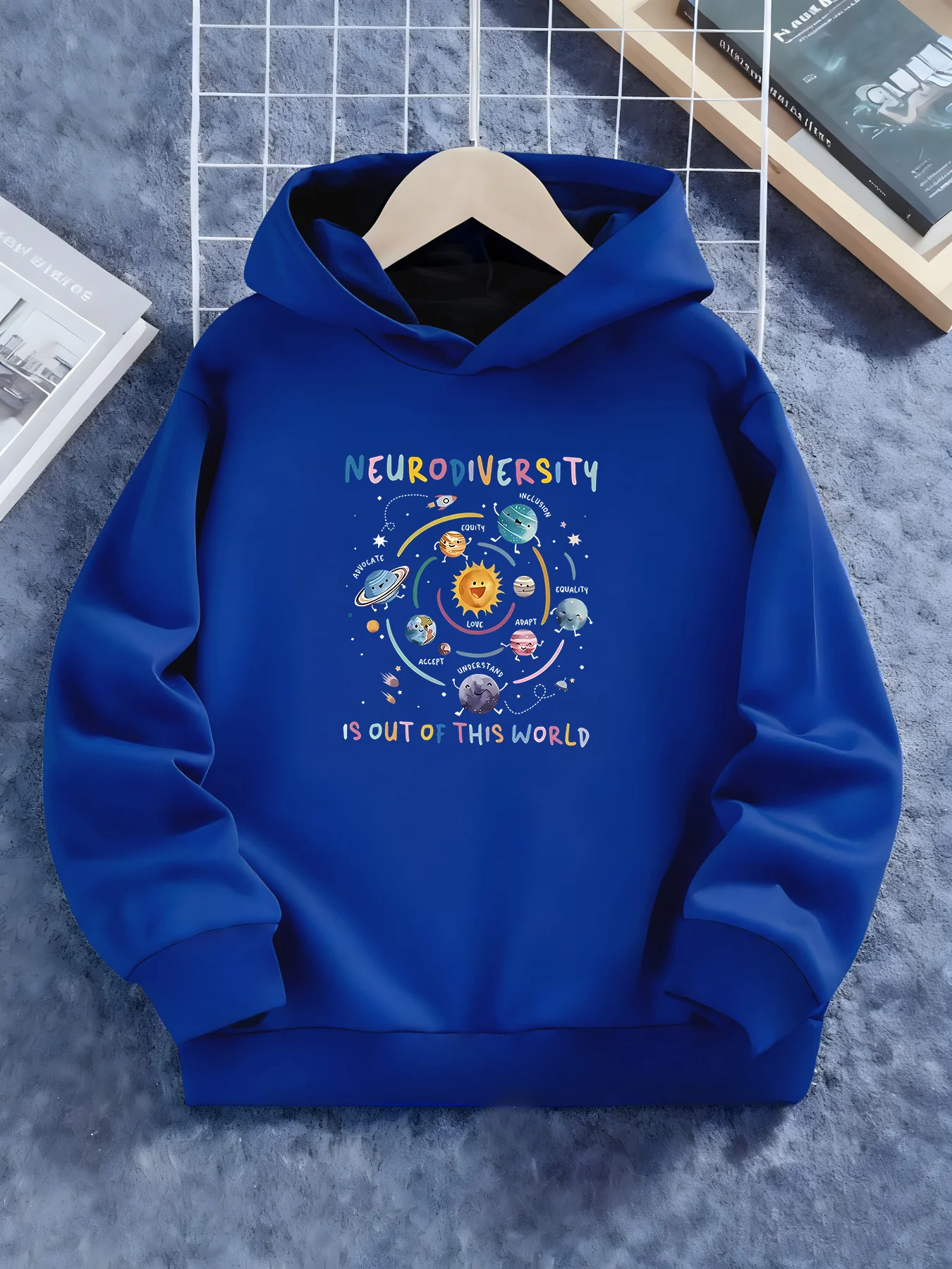 Boys' Solar System Hoodie - Soft Long-Sleeve Pullover, Christmas Gift with Planet and Space Print