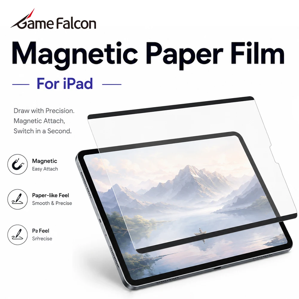 Magnetic Like Paper Film For iPad A16 Air 11 M4 M3 M2 5 4 10 9 10th 9th Generation Pro 11th 13 M5 12.9 Mini 7 6 Screen Protector