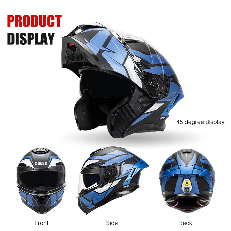 Full Face Flip Up Motorcycle Helmet Dual Lens Men Women Double Visor Cafe Racer Flip-up Modular Helmet Motocross Cascos DOT