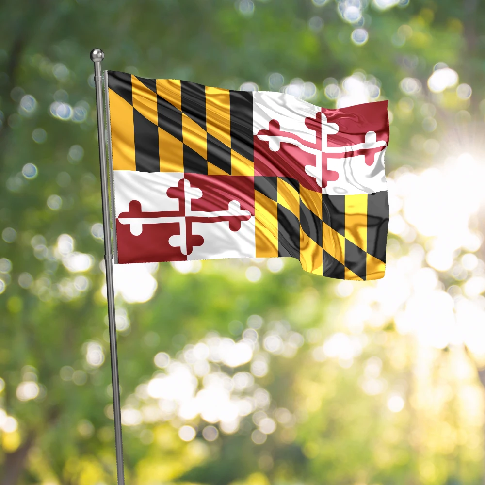 3x5 Ft Maryland Flag Vivid Color and Fade proof a state of the United States Flags Polyester with Brass Grommets 3 X 5 Ft