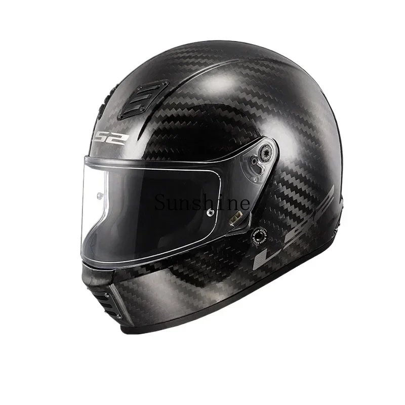 

Carbon fiber 9K motorcycle helmet retro full helmet men's and women's locomotive racing is universal in all seasons