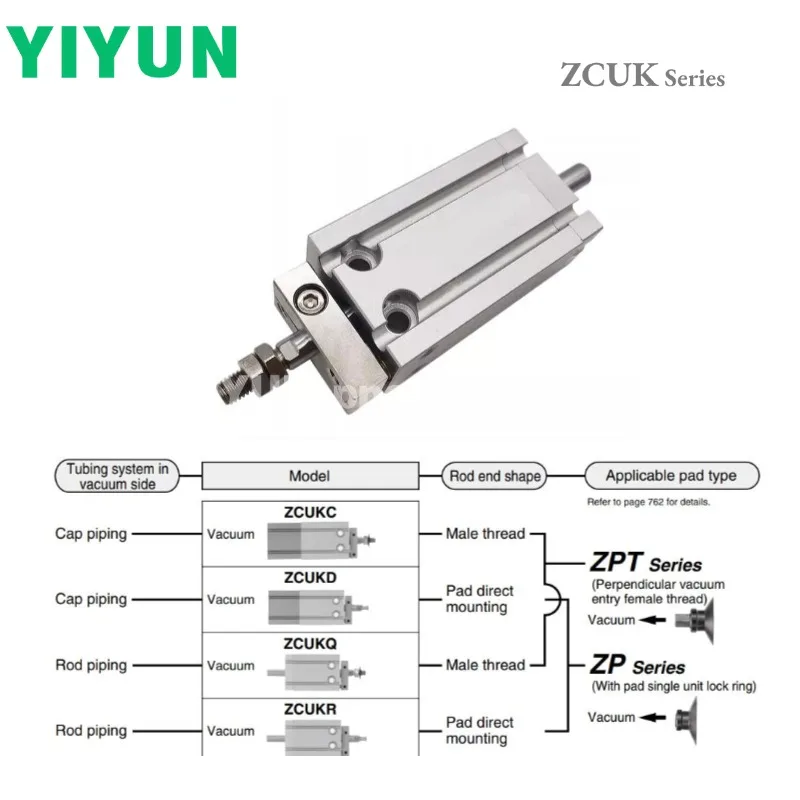 

ZCUKC ZCUKD ZCUKQ ZCUKR10/16-5D-10D ZCDUKC/ZCDUKD/ZCDUKR10/16-5D-10D-15D-20D-30D Цилиндр свободной установки YIYUN серии ZCUK