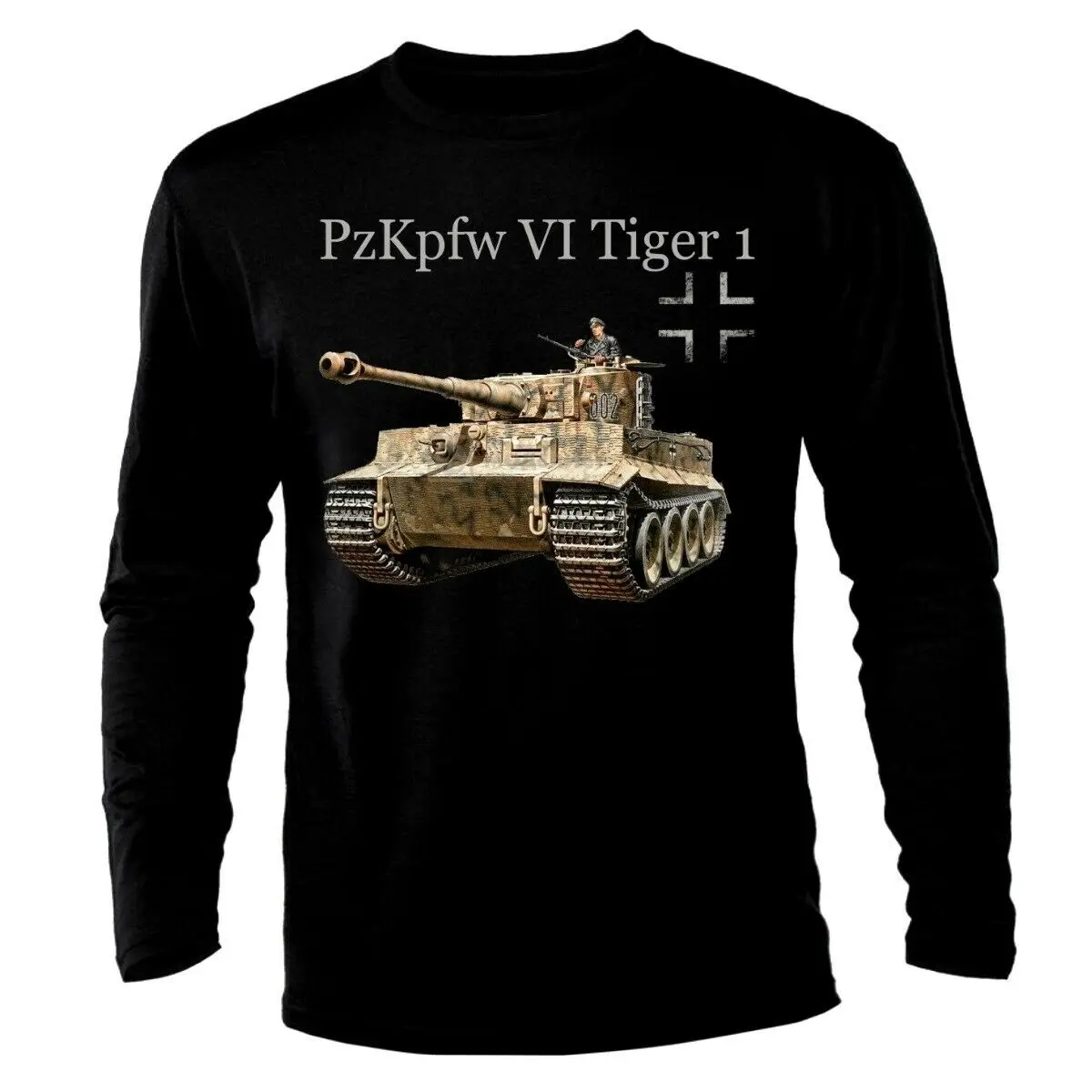 PzKpfw 6 Tiger 1 Panzer Armure WW2 Army War  Long Sleeve  Men T-Shirt