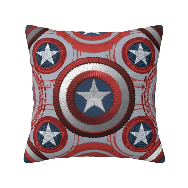 Custom Captain America Throw Pillow Case Decoration Cushions Cover For Sofa Square Polyester Pillowcase Double-sided Printing