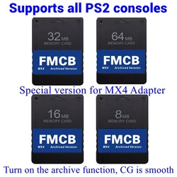 MX4 맥부트 메모리 카드용 FMCB 카드, 보관 버전, FMCB 카드, 스포츠 모든 PS2 콘솔, 팻 앤 슬림, 새 버전