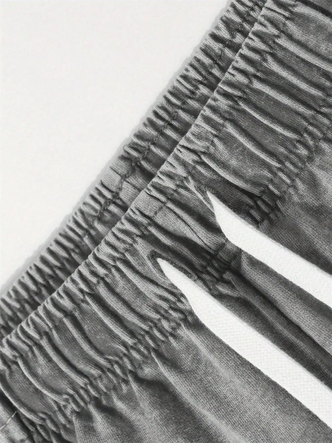 

Washed Cotton Shorts With Cross Print Men's Casual Elastic Waist Drawstring Shorts