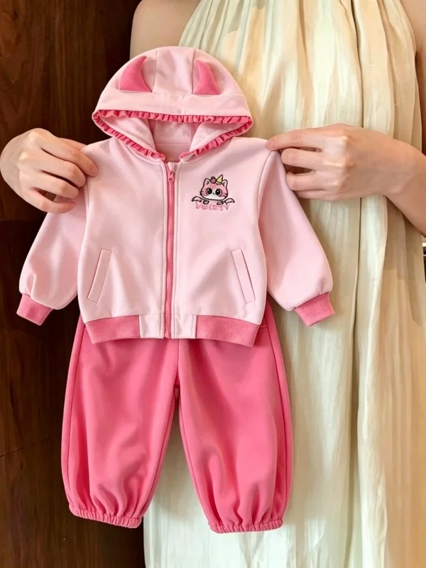 Casual Monster Wings Hat Two-Piece Set for Little Girls Autumn 2026 New Children's Clothing Online Exclusive Chinese Manufact...