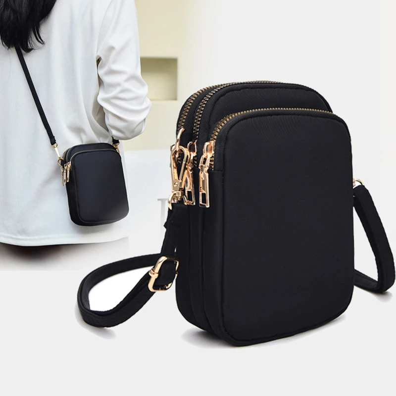 

Women Bag Waterproof Shoulder Bag Crossbody Zipper Mobile Phone Lady Female Multifunction Handbag Wrist Purse Womens Pouch