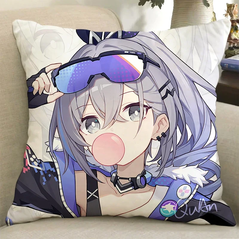 Anime Game Honkai: Star Rail Cosplay Pillowcase March 7th Dan Heng Bai Lu Luocha Merch Gifts Soft Pillow Inner Covers Two Sides