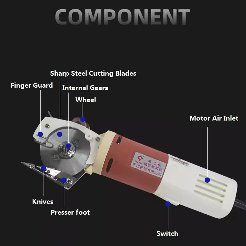 220V/110V 65mm Handheld Electric Scissors Electric Circular Knife Cutting Machine Cloth Cutting Machine Cloth Cutter