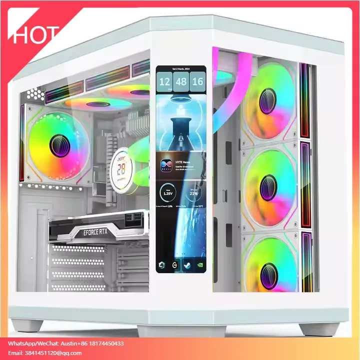 

OEM ODM New Design PC Cabinet Computer Casing Lcd Screen Gaming PC Case With LCD Front Panel