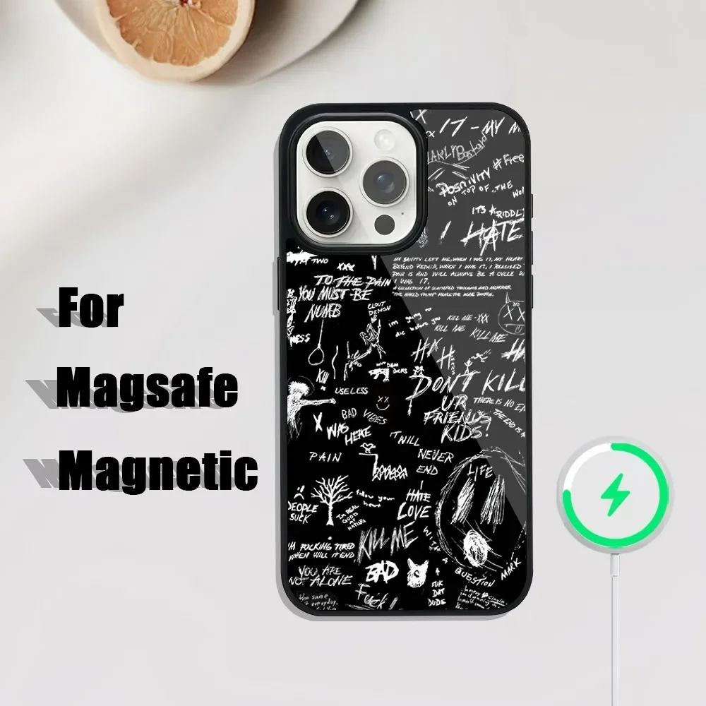 Rap 17 X-xxxtentacions Revenge Phone case For iphone Pro 11 Max 13 12 14 Mini 15 Plus Magsafe Magnetic Wireless Charging Shell