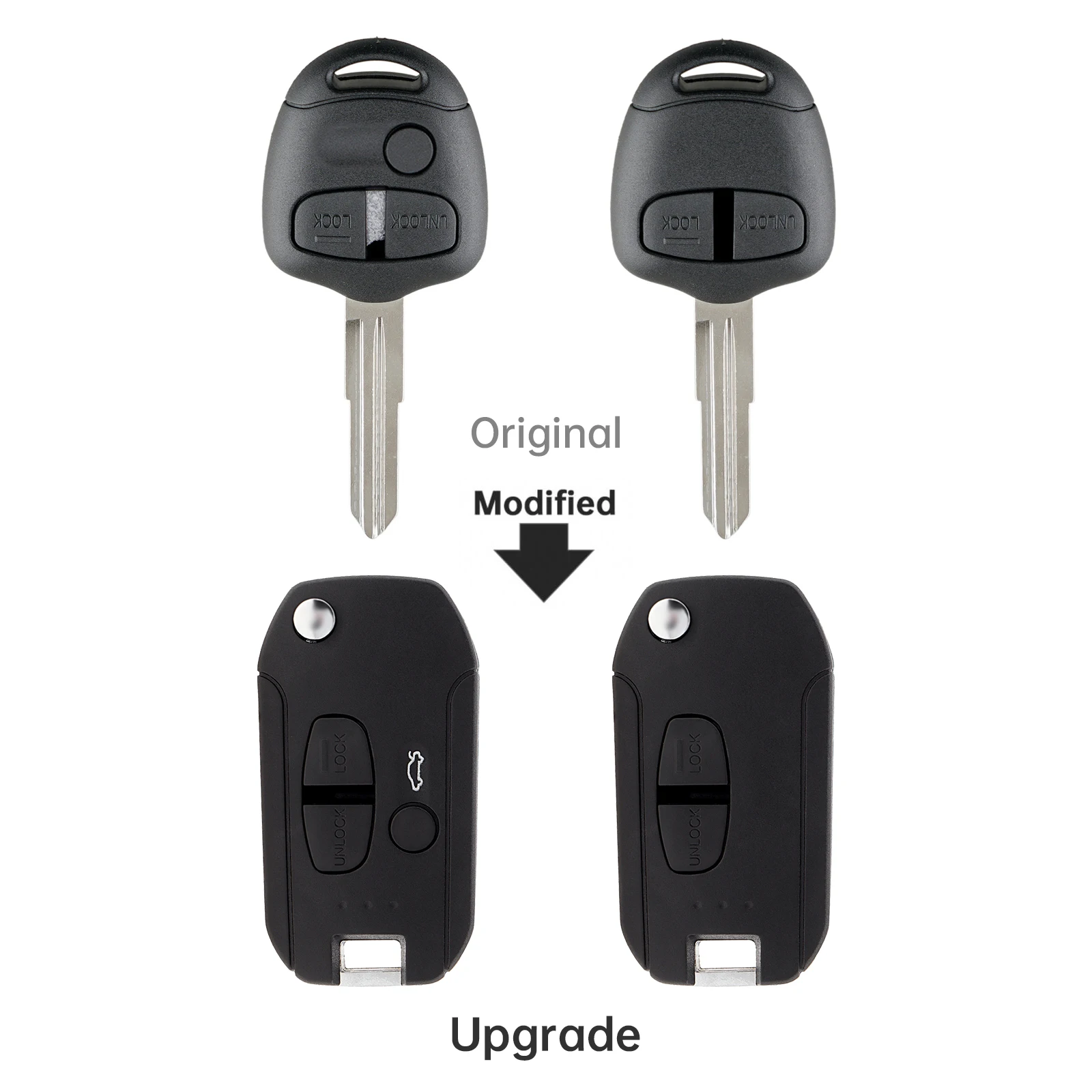 

2/3 Buttons Modified Flip Remote Car Key Shell Fit for Mitsubishi with Right Blade,Wear-resistant Replacement Key Fob Cover Case