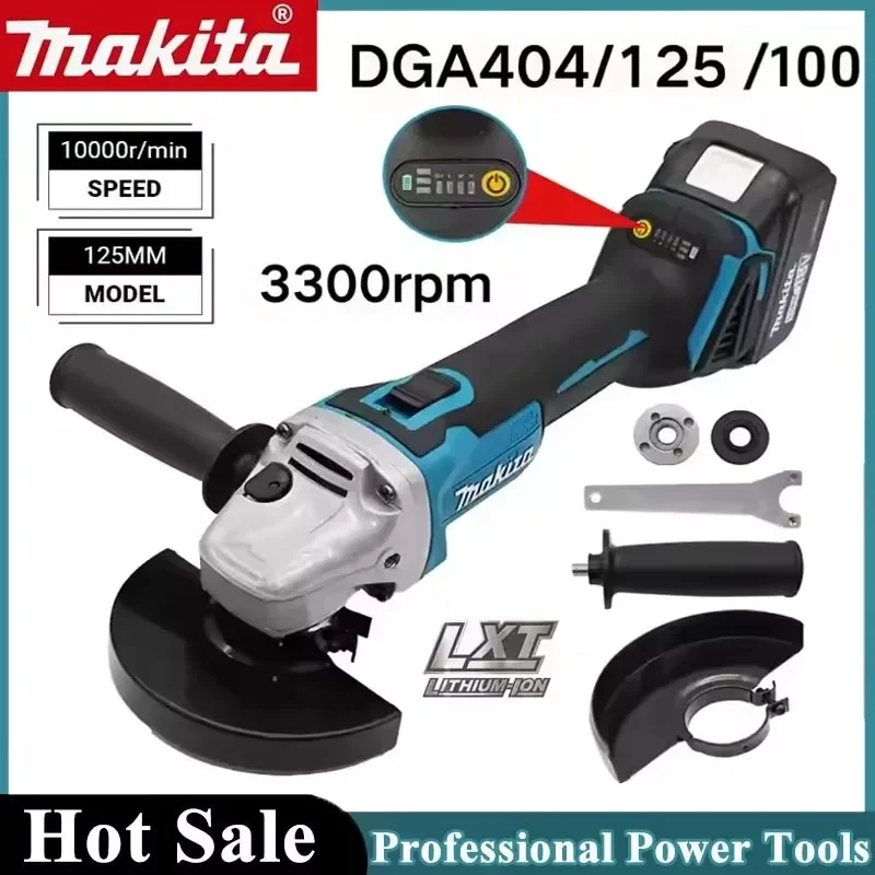 

Makita 18V DGA404 Brushless Electric Angle Grinder 125/100mm Lithium Rechargeable High Power Cutting Polishing Machine