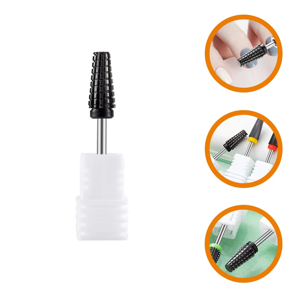 

Black Ceramic Nail Art Drill Bit Small Size Durable Reusable for Acrylic Nail Cleaning Manicure Drill Bit Accessories