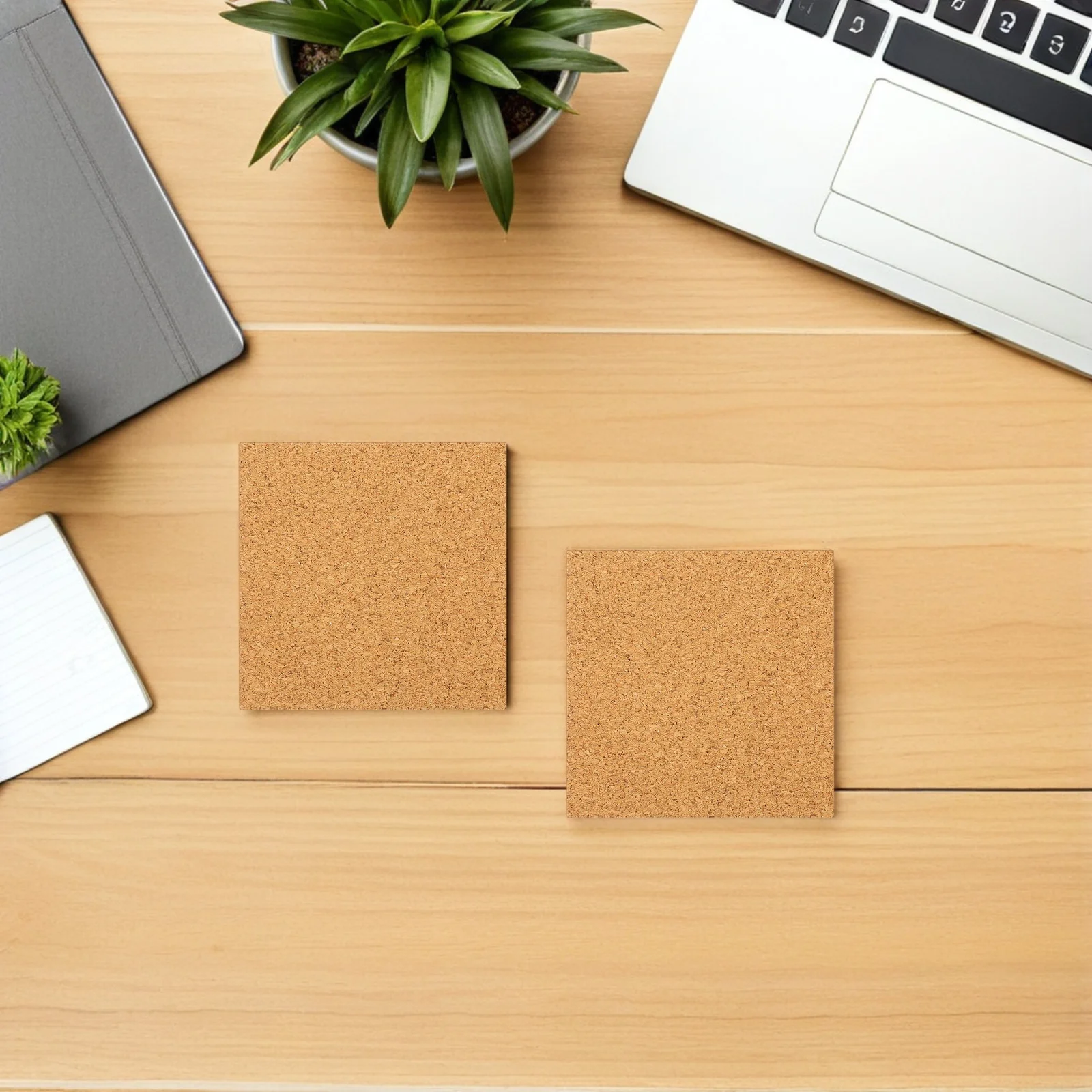 

30Pcs Self-Adhesive Cork Pads Soft Writable Peel Stick Squares for Sound Absorption Coasters DIY Home Decoration