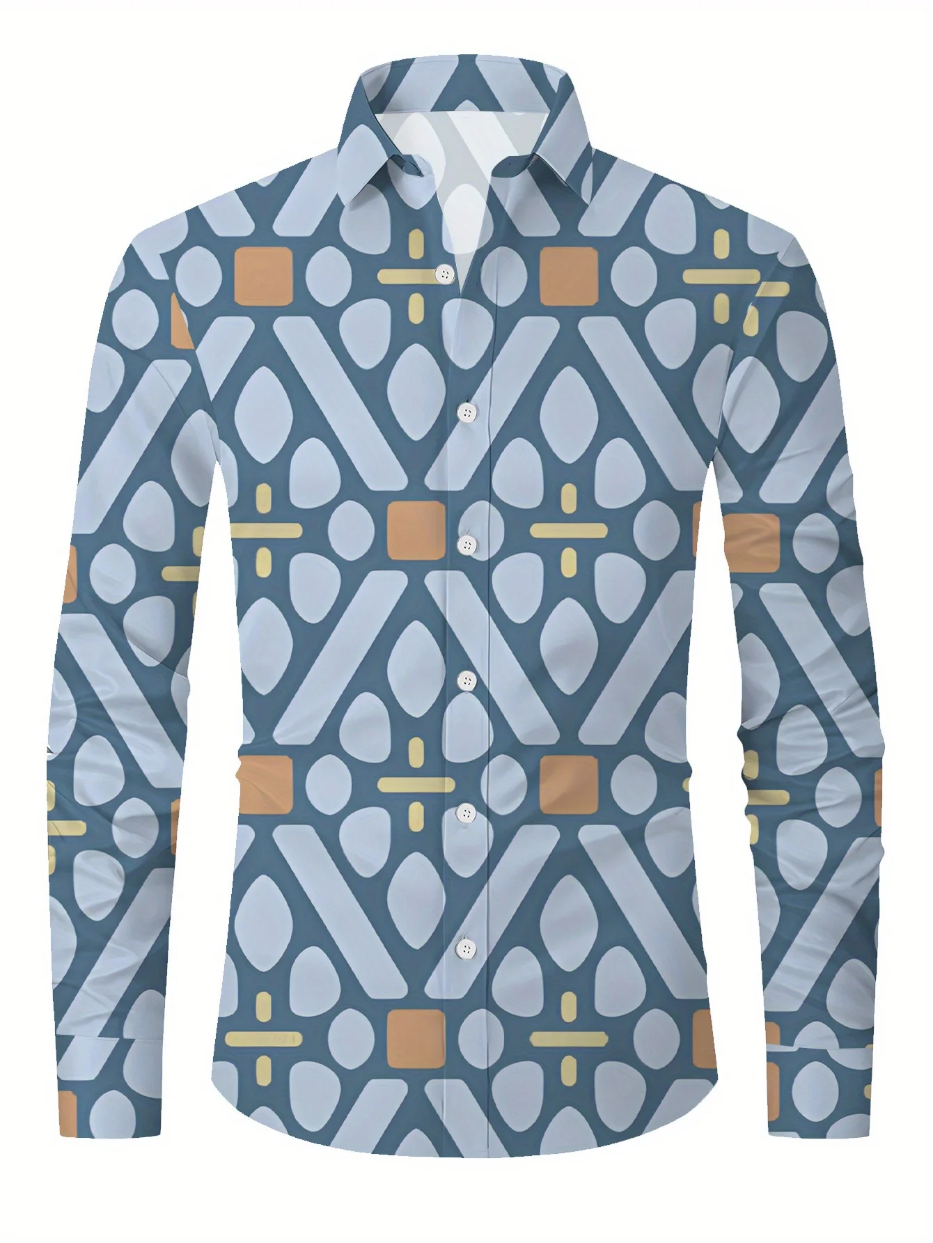 Vintage 3D Printed Long Sleeve Shirts For Men Hawaii Fresh Casual Lapel Tops Camisas Elegantes Para Hombre Button Up Shirts Men