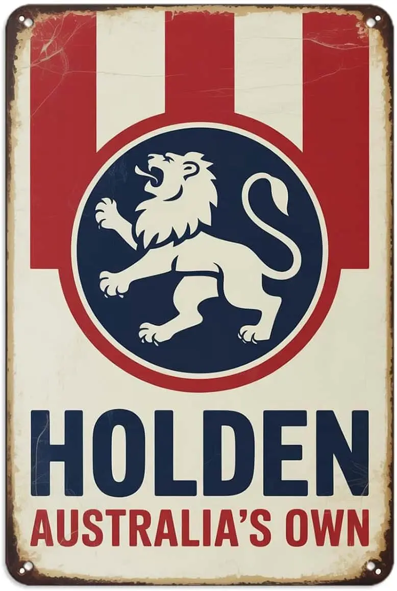 Australia Lion Logo Tin Sign Classic Automotive Car Enthusiast Vintage Metal Signs for Kitchen Bar Cafe Home Wall Decor Garden &