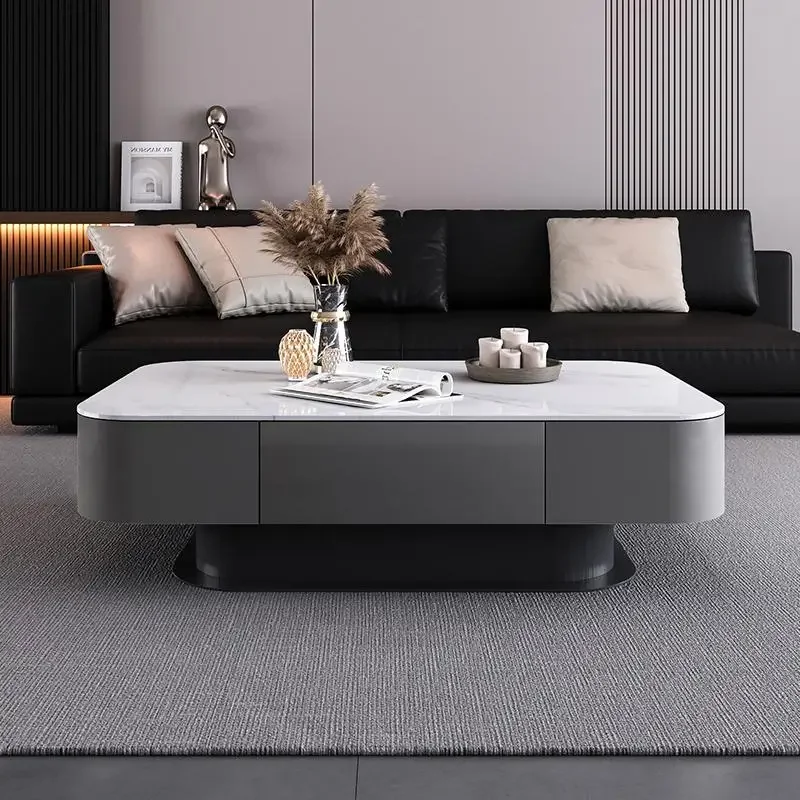 Display Storage Coffee Table Organizer Drawer Trendy Nordic Modern Coffee Table Rectangle Nordic Couchtisch Trendy Furniture