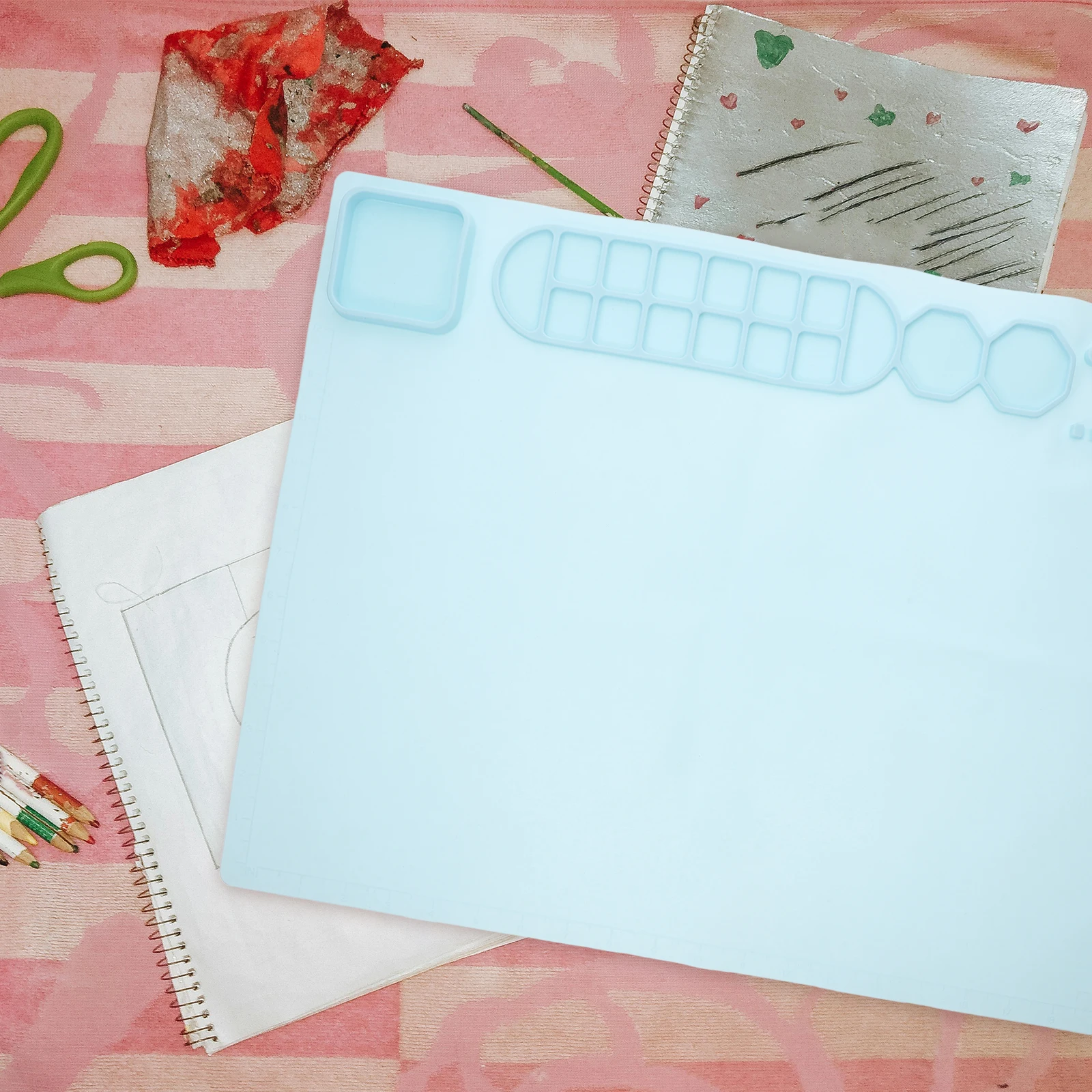 

Multifunctional Silicone Drawing For Kids Reusable Waterproof Craft Sheet Non-Slip Painting Mat Easy Clean Space Saving Tabletop