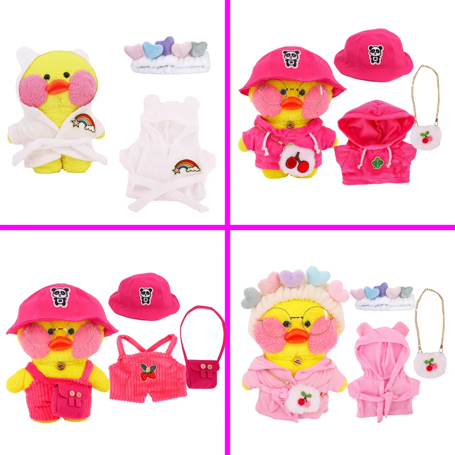 Suitable for 30cm Little Yellow Duck Lalafanfan Doll Clothes Accessories Set Sweet Dress Romper Bags Children's Gifts