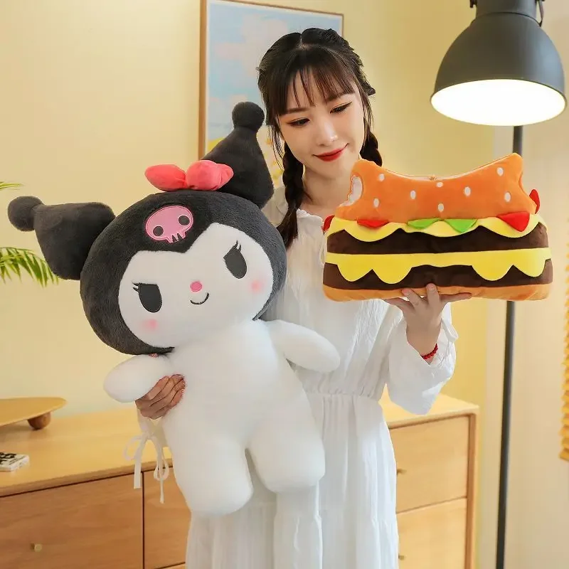 Muñeco de peluche Sanrio Kawaii Kuromi My Melody para niños, Animal de peluche desmontable, regalo de vacaciones, juguete de Anime de dibujos animados, tamaño grande de 80CM