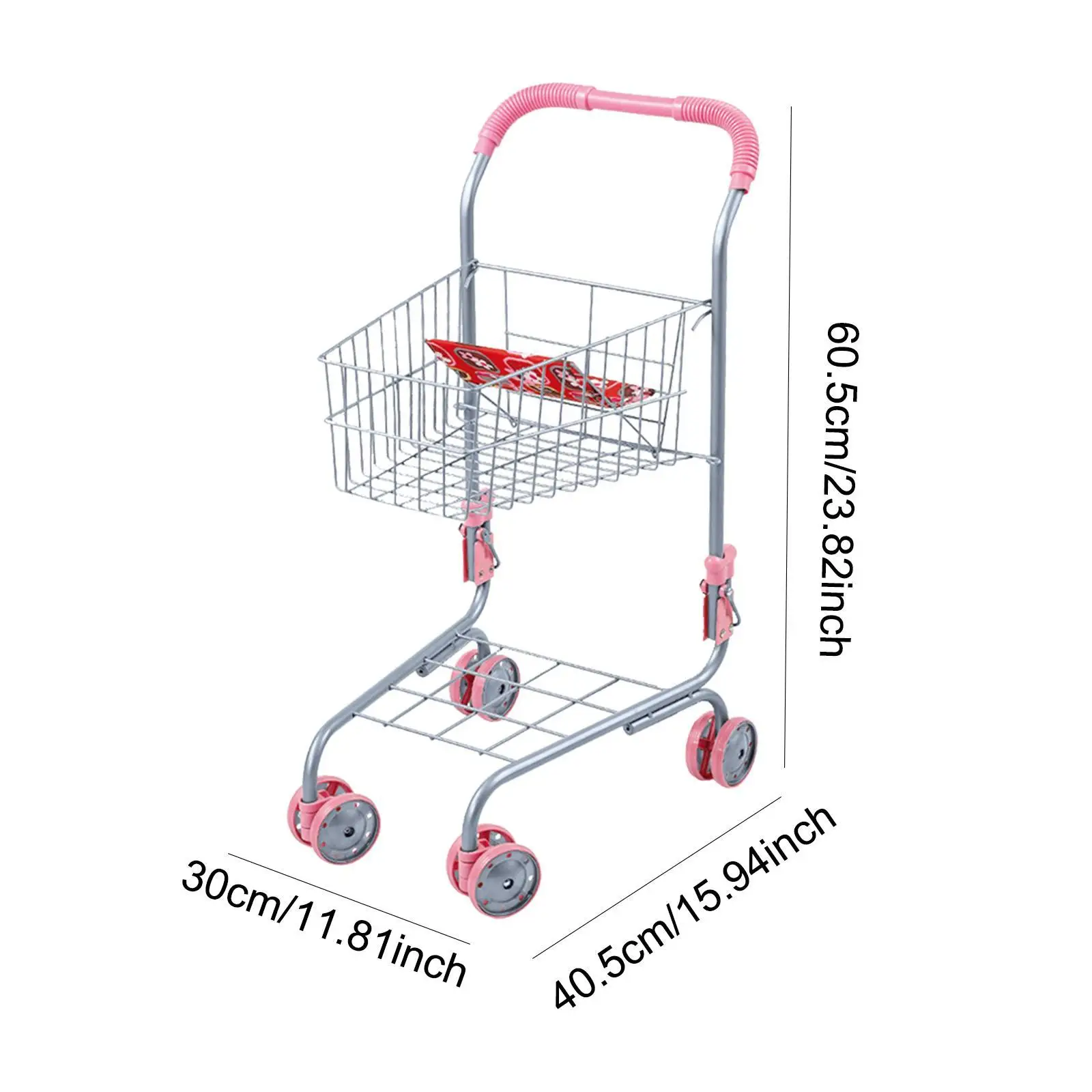 어린이 쇼핑 카트 쇼핑 카트 장난감 쉬운 조립 가짜 음식 액세서리 슈퍼마켓 트롤리 장난감 어린이를위한 식료품 카트