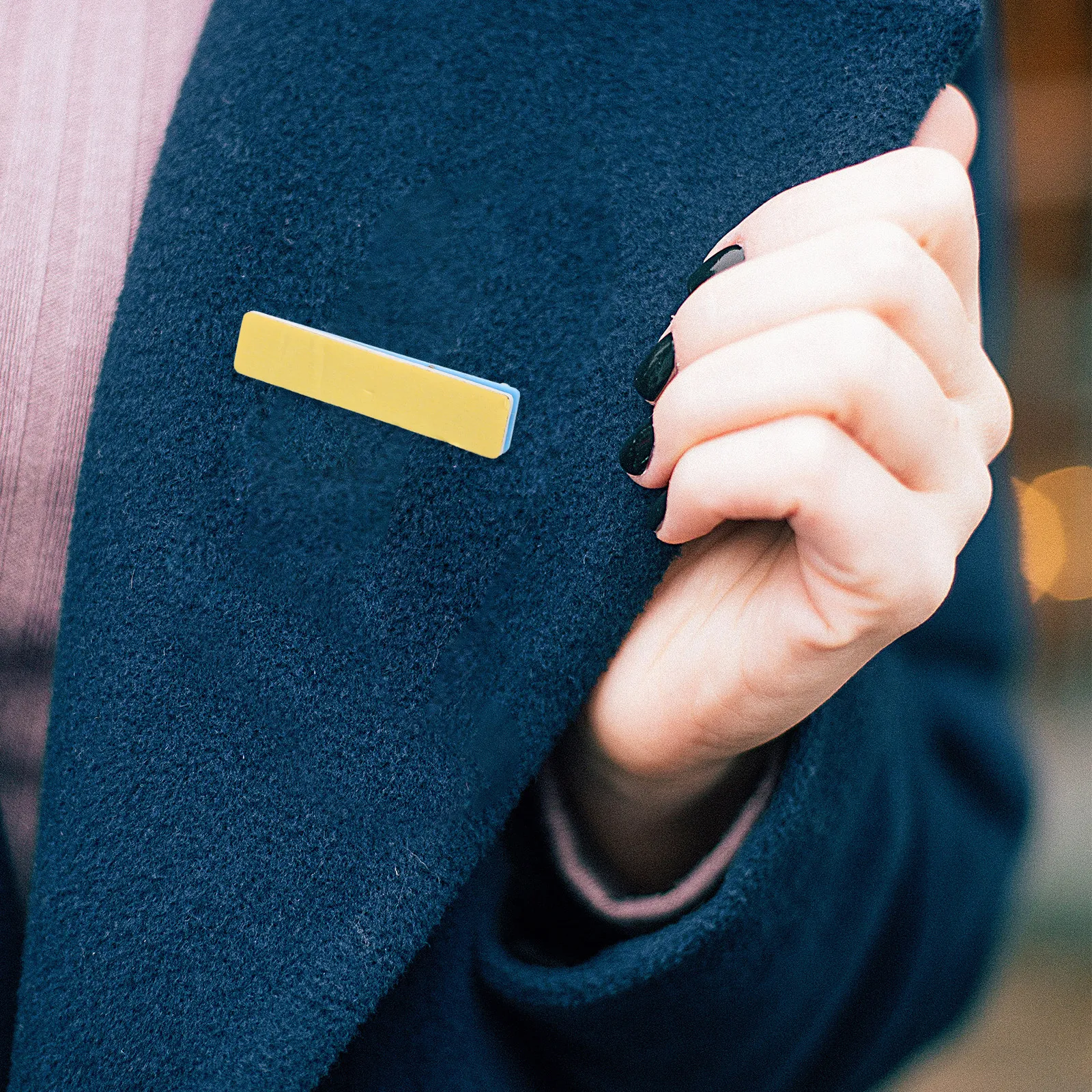 10Pcs Chest Buckle Work Id Badge Pin Backs Double Side Adhesive Self Adhesive Safety Pins for Office Hospital Factory Staff