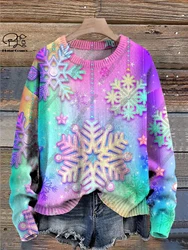 New 3D Printed Santa Claus Snowflake Christmas Tree Elk Art Print Authentic Ugly Sweater Winter Casual Unisex Sweater S-7