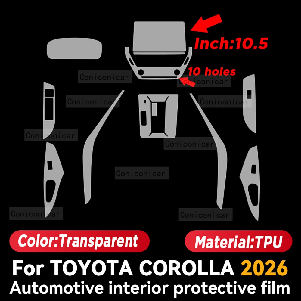

For TOYOTA COROLLA 2026 Car Interior Protection Anti-Scratch TPU Film instrument Center Control Navigation Screen Accessories