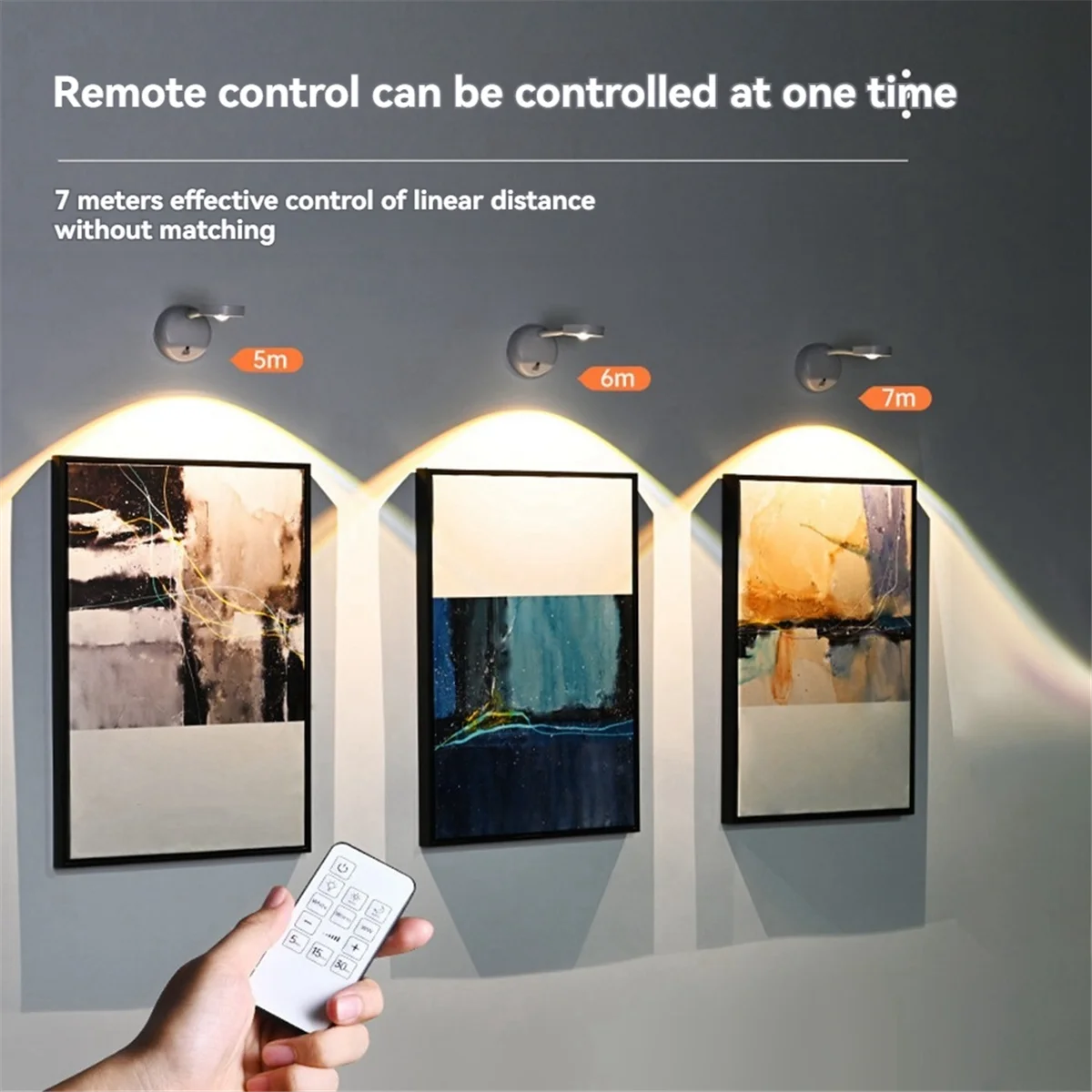 2200mAh Cat'S Eye Bulb Motion Sensor Light Battery Operated 3 Color & Dimmable 360° Rotation Spotlight Painting