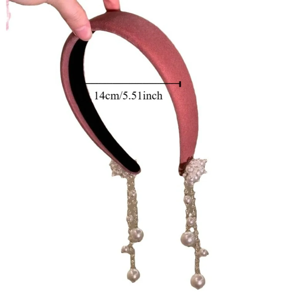 Kreative Satin Quaste Glocke Haarband Schmetterling Elegante Ethnische Stil Haar Hoop Kristall Anhänger Perle Stirnband Frauen