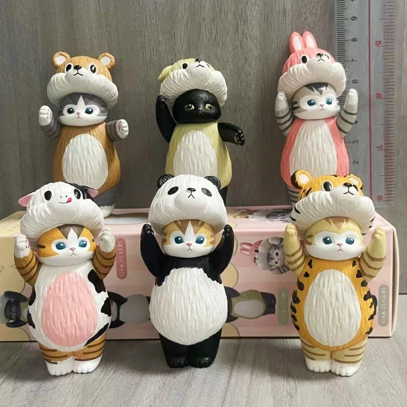 

Mofusand Cat Fortune Sandy Animal Head Cover Cross Dressing Rabbit Panda Desktop Model Ornament Toy Birthday Gift
