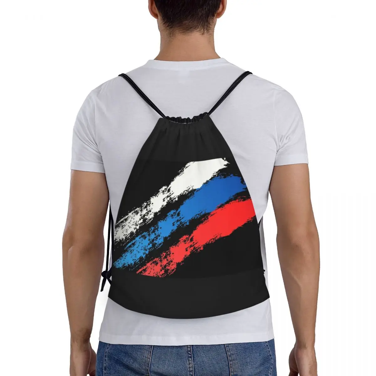 Russia Flag Russian Pride zaino con coulisse borsa da palestra sportiva per donna uomo Training Sackpack