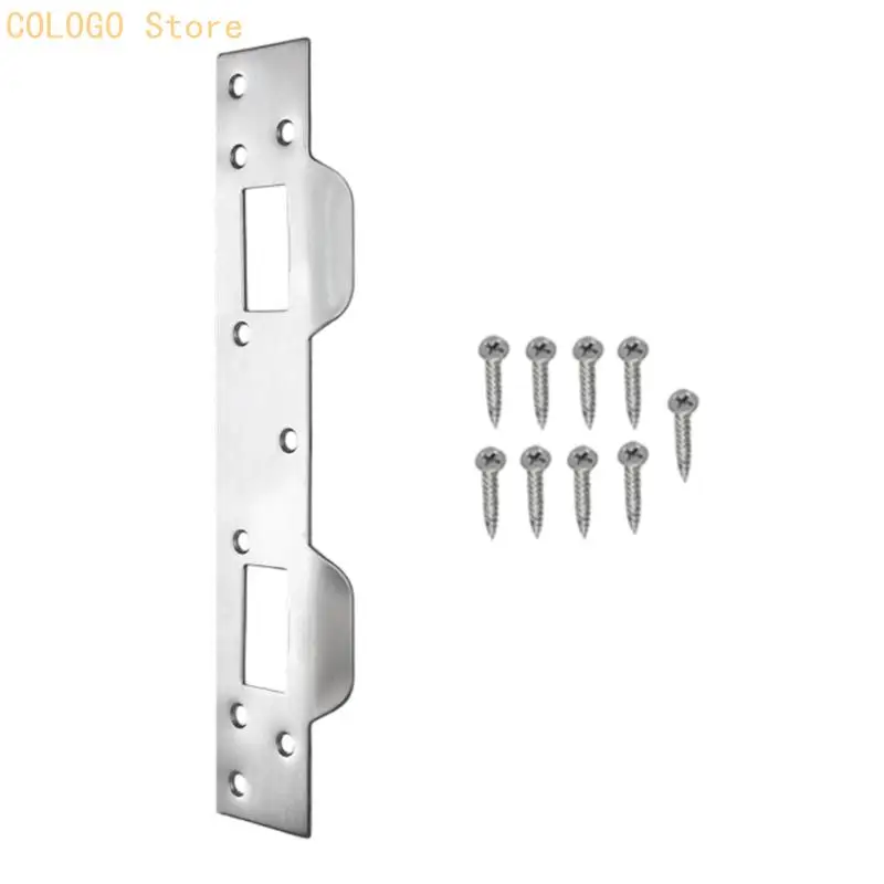 Traditional Door Mortise Lock Plate Replacement with Two Rectangular Openings and Parts for Damaged Screw Hole Repair D0LD