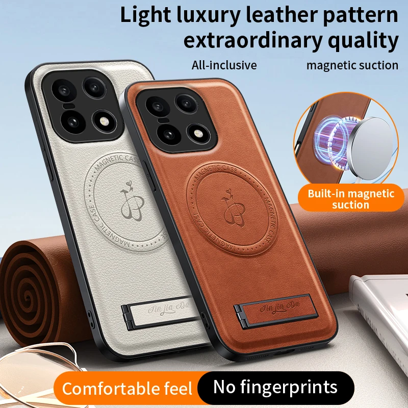 Full Lens Protect Wireless Charging For OnePlus 15R 13S 9 10 8T 7 Pro Leather Magnetic Cases Soft Back Cover Phone Case Holder