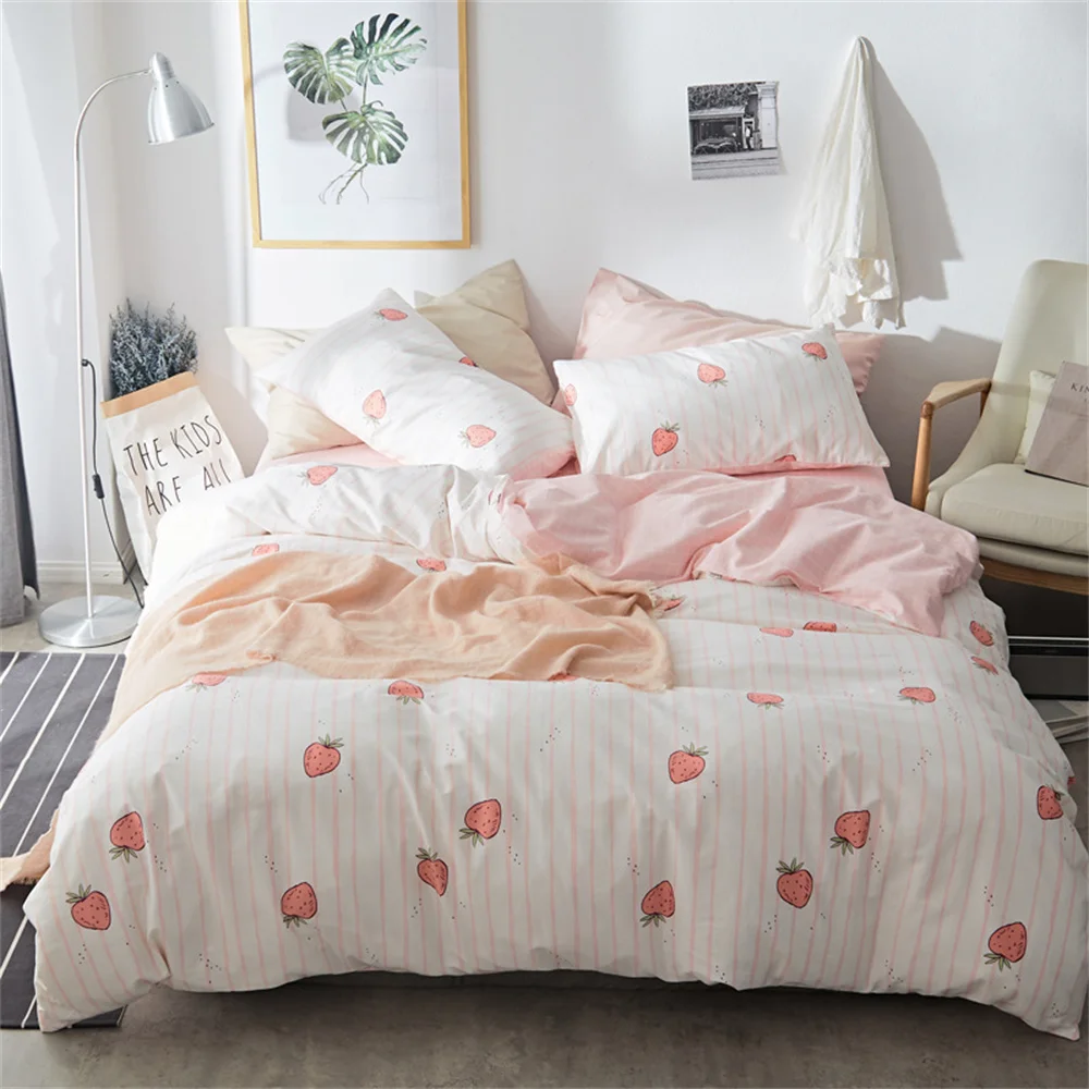 

Children's Bedding Set Four Piece Cotton Cute Printed Bed Sheet Set Duvet Cover Pillowcase Three Piece Suit Home Textiles