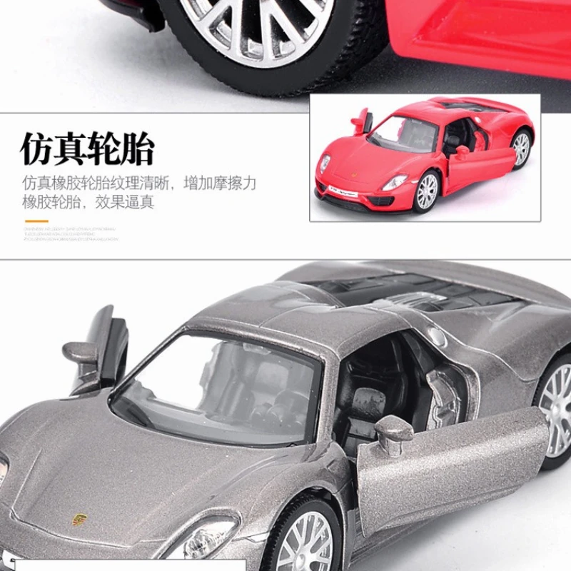 1:36 918 carro esportivo de alta simulação liga modelo de carro ornamentos coleção puxar para trás pequeno carro menino brinquedo