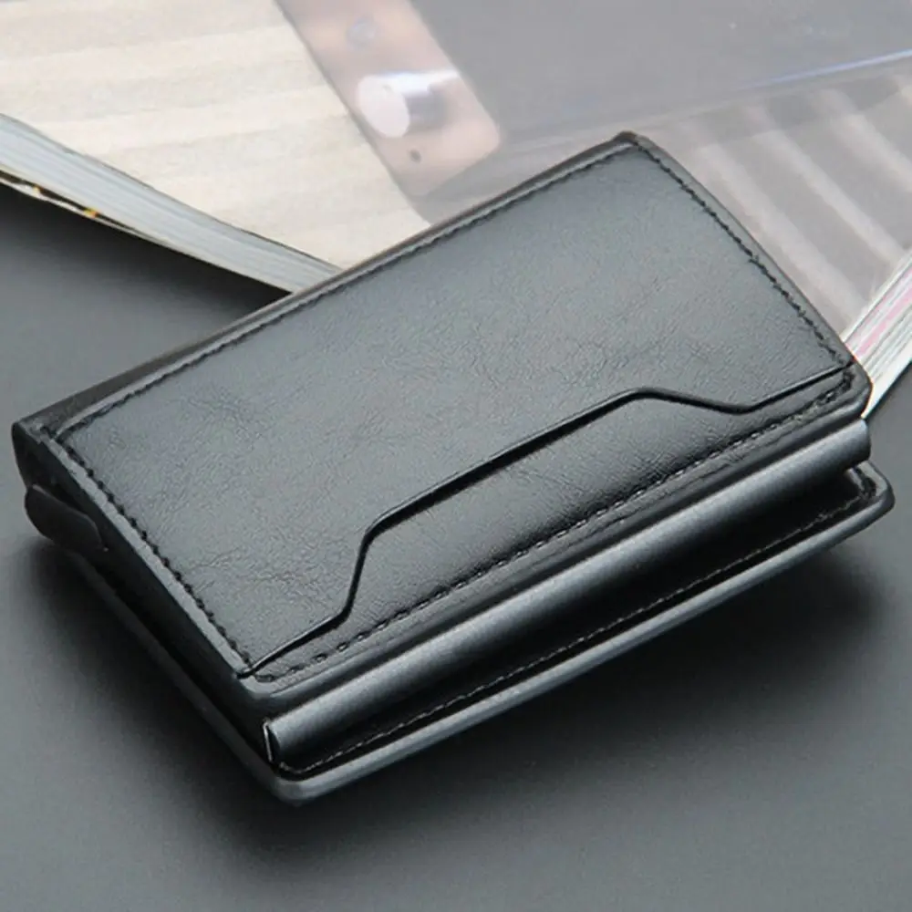 

Portable PU Leather Men Card Wallets 2 Fold Mini Male Purses Multiple Card Slots Card Pocket Father