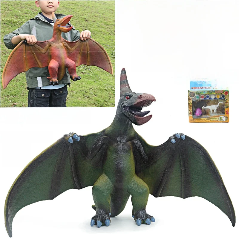 

Large Size Soft Rubber Sound Producing Dinosaur Model Toy Plastic nt Gift for Children Simulation Jurassic Flng Dr...