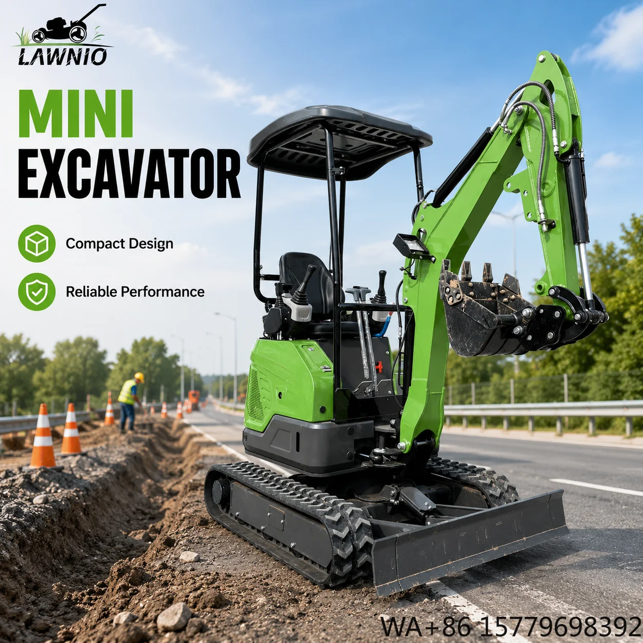 High Quality Mini Excavator  18L Canopy Rubber Track Hydraulic Thumb Construction Garden Work Site Mini Excavator