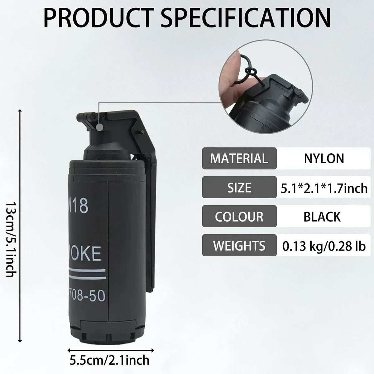 WK1/2Pcs M18 Toy-Hand Grenade, Tactical Smoke Grenade Model Plastic Toy-Grenade Outdoor Grenade Model.