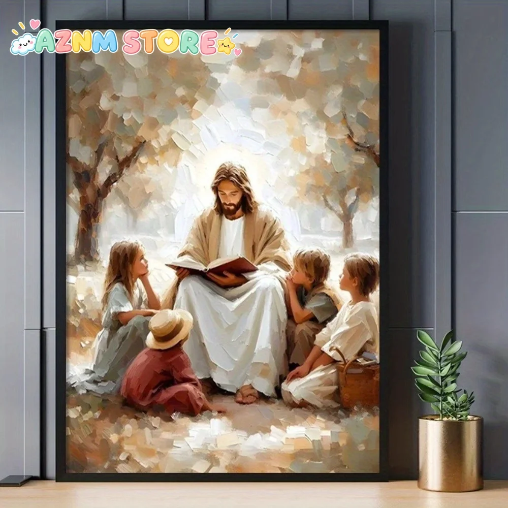 2027   Frameless Christian Art Canvas Print - 30.48X40.64 cm, Depicting Teaching Young People, LDS And Bible-Inspired Wall De