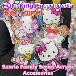 4Cm Anime Sanrio Onderdelen Sleutel Gesp Hellokitty Acryl Accessoires Diy Pokemon Cartoon Pikachu Diy Stickers Acryl Hanger Onderdelen