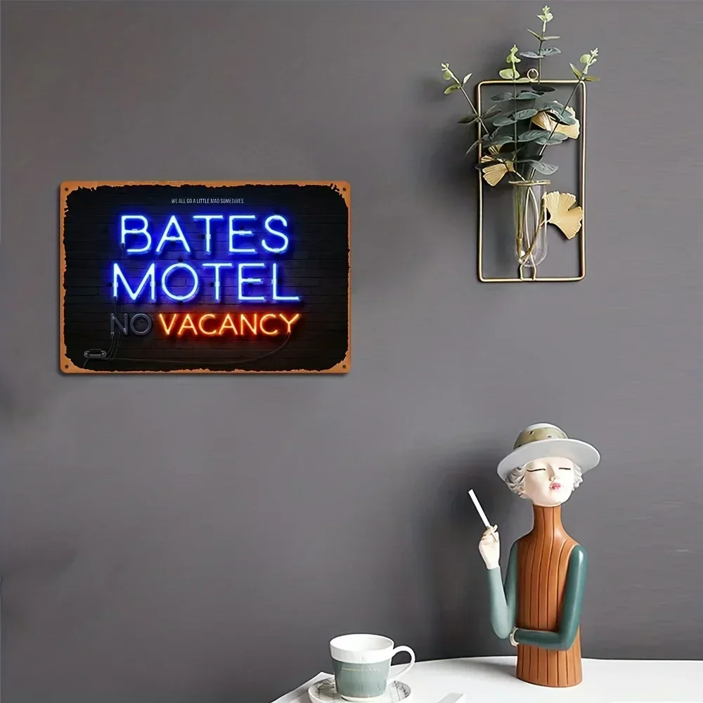 علامة معدنية نيون للحنين من بيتس موتيل، ديكور حائط مثالي للرجال، حانة بار الطابق السفلي والمزيد #1