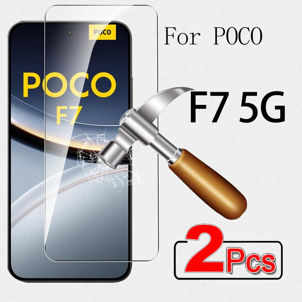 ل Poco F7 5G الزجاج 2 قطعة الزجاج المقسى Xiaomi PocoF7 Poxo Poko Little F 7 7F العالمي 6.83 بوصة حامي الشاشة 9H غطاء الفيلم